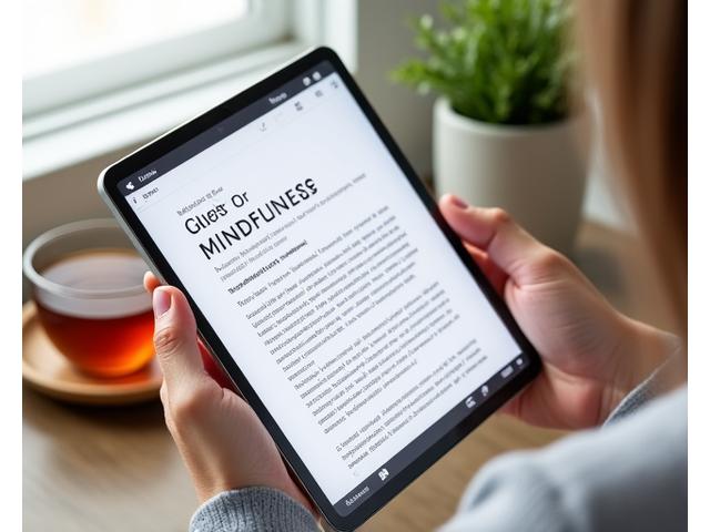 Άτομο διαβάζει το wellness blog σε tablet